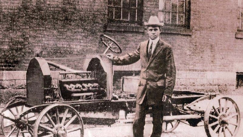 Frederick Douglas Patterson with the first Patterson-Greenfield car