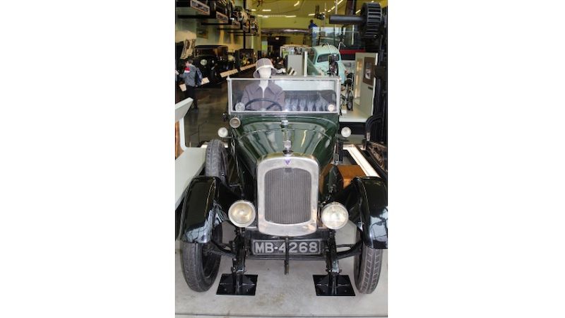 Pullinger’s 1924 Galloway Car on display at Riverside Museum in Glasgow.